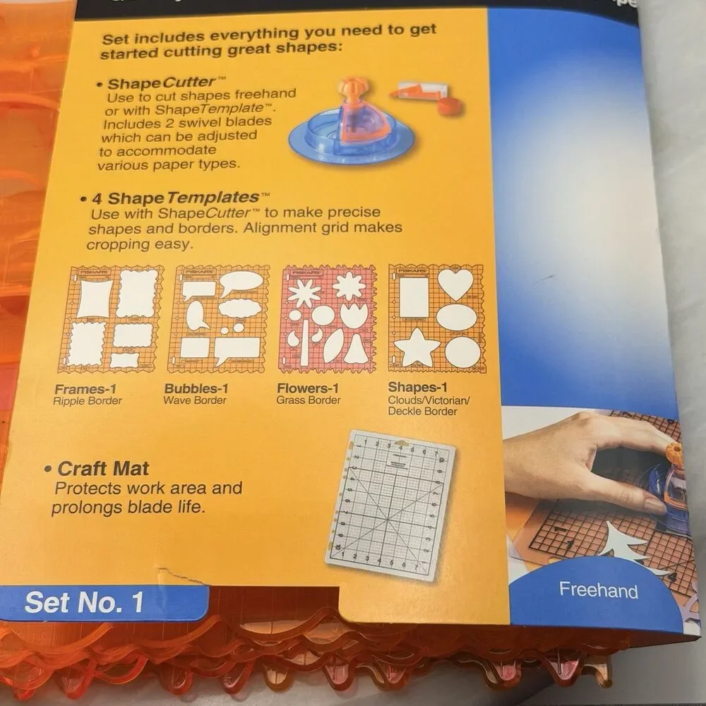 Fiskars ShapeCutter Scrapbooking Tool Lot 6 ShapeTemplates Borders Flowers Craft
